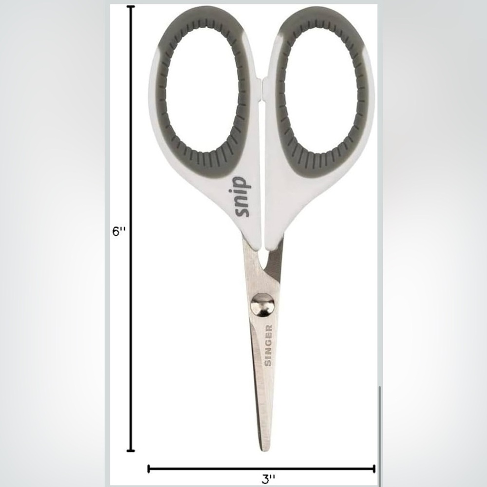 SINGER 3pc Comfort-Grip White and Gray Scissors Set - NEW in package - Picture 7 of 11